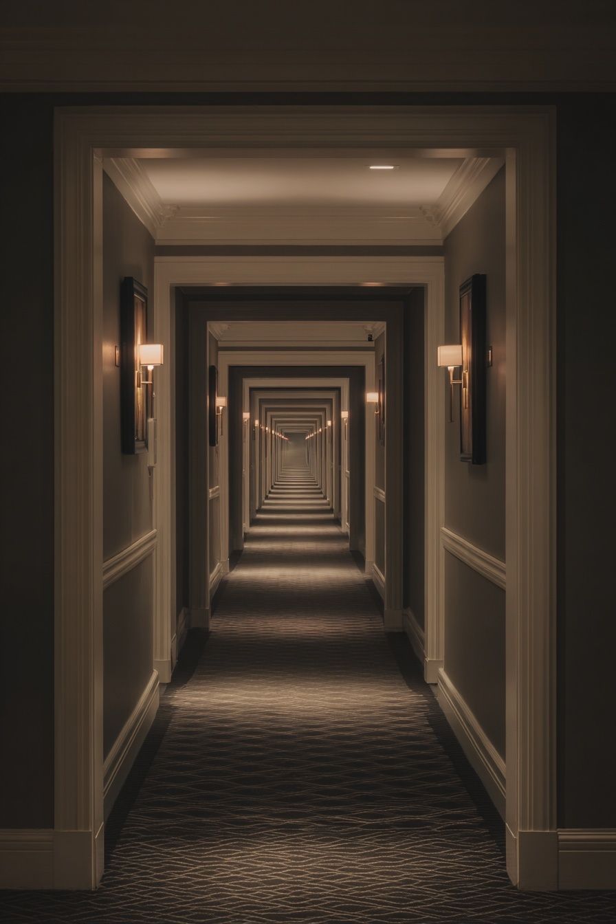 Elegant Hotel Corridor — Photography Print. poster — photography art
