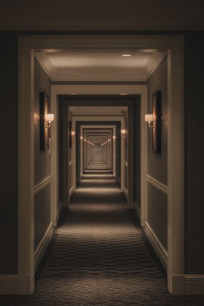 Elegant Hotel Corridor — Photography Print. poster