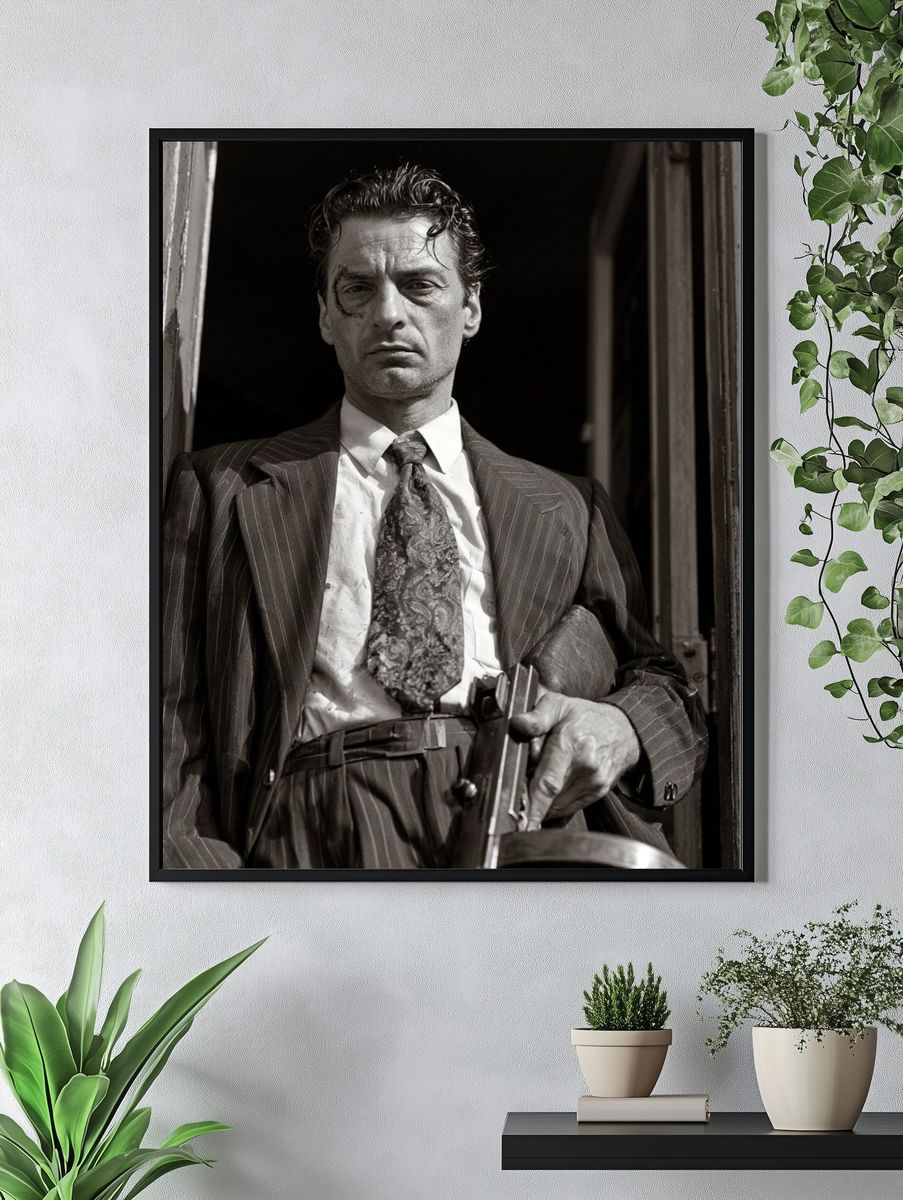 Gangster Portrait Black-White Poster. — room view 4