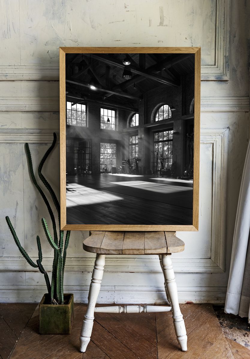 Industrial Gym Interior Photography Poster. room preview