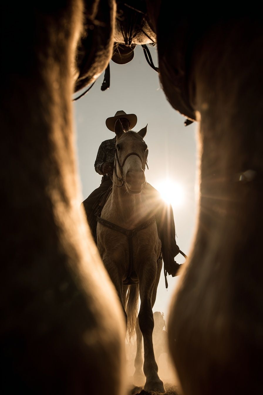Cowboy on Horseback Photography Poster. poster — photography art