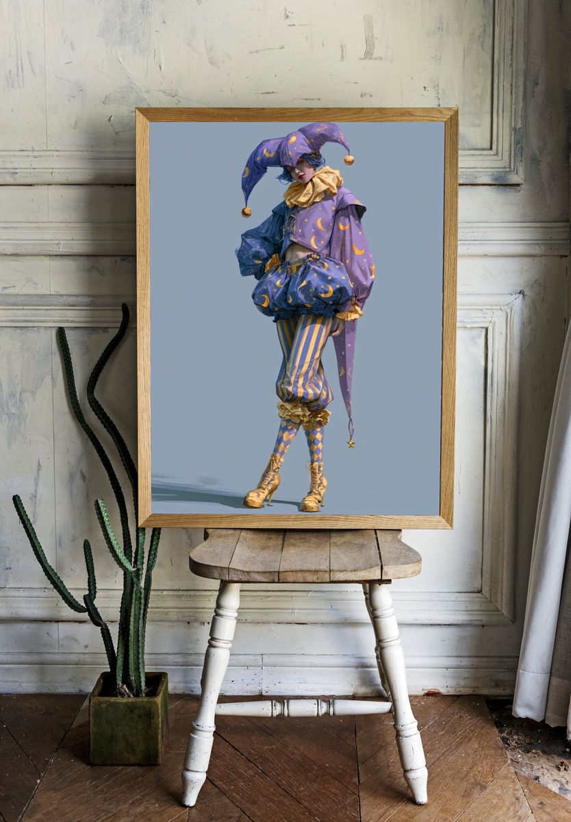 Whimsical Jester Fashion Poster. — room view 1