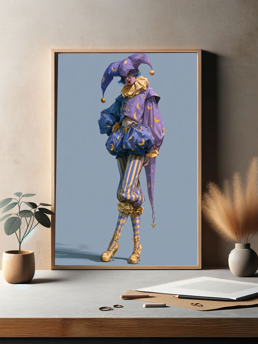 Whimsical Jester Fashion Poster. — room view 2