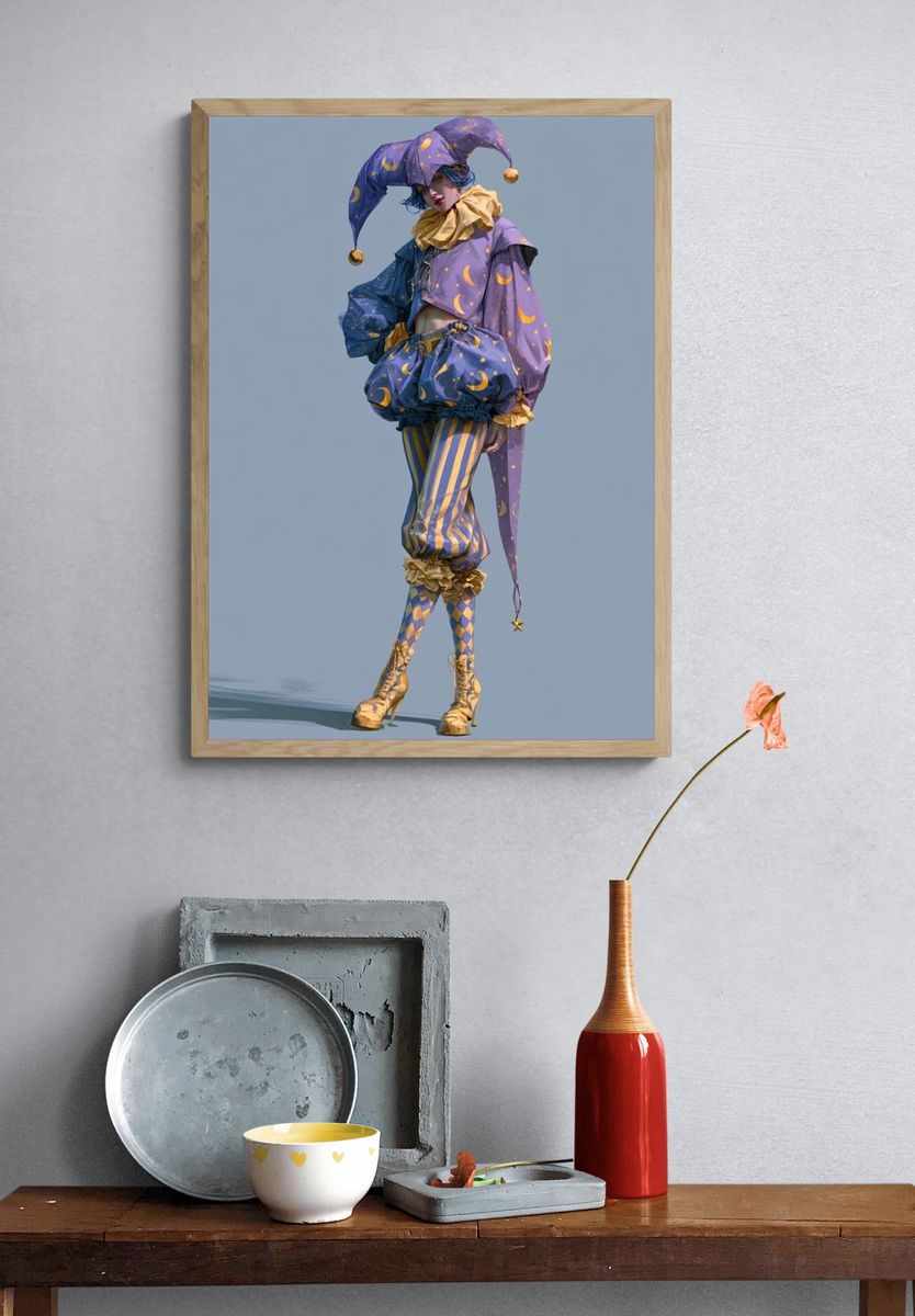 Whimsical Jester Fashion Poster. — room view 3