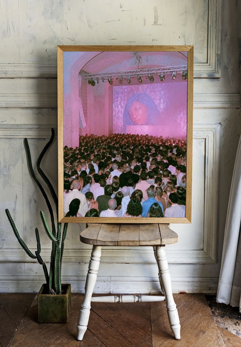 Pink Concert Crowd Photography Poster. — room view 1