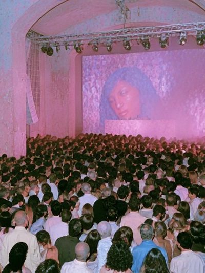 Pink Concert Crowd Photography Poster.