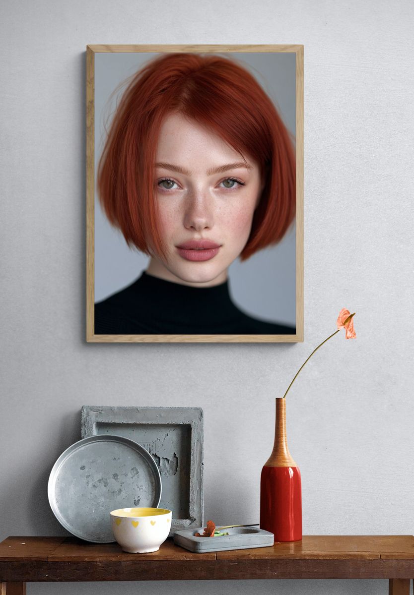 Red Hair Portrait Photography Poster. — room view 3