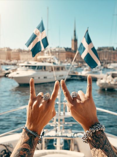 Stockholm Harbor Yacht Photography Poster. poster print