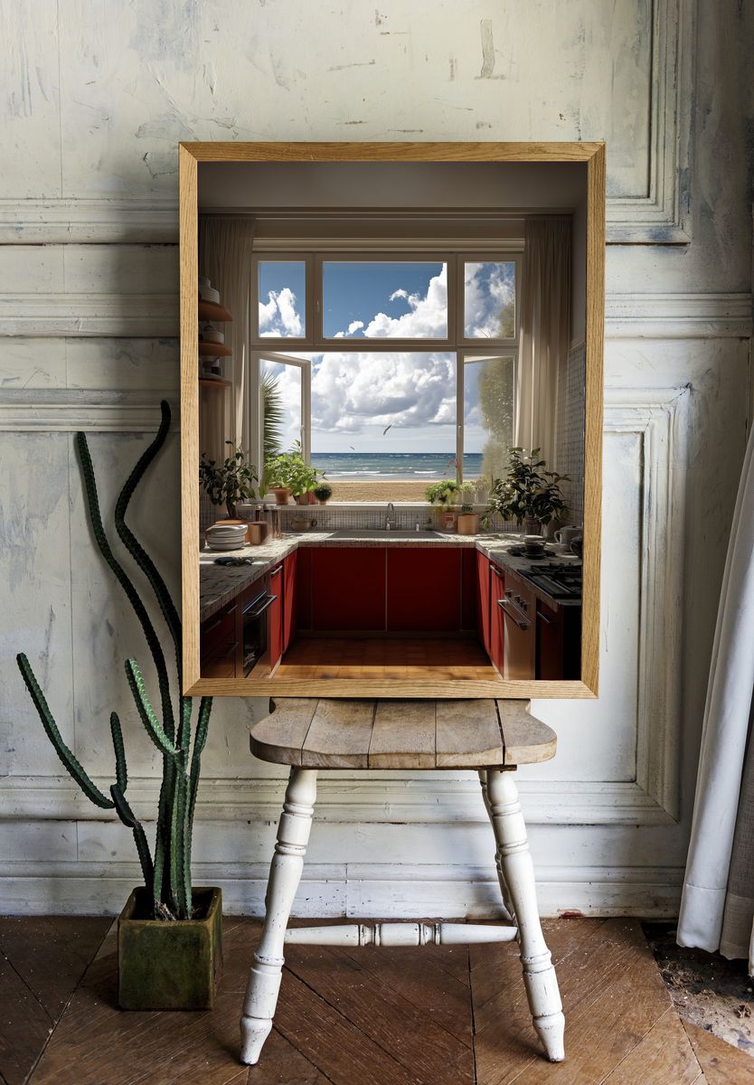 Ocean View Kitchen Photography Poster. — room view 1