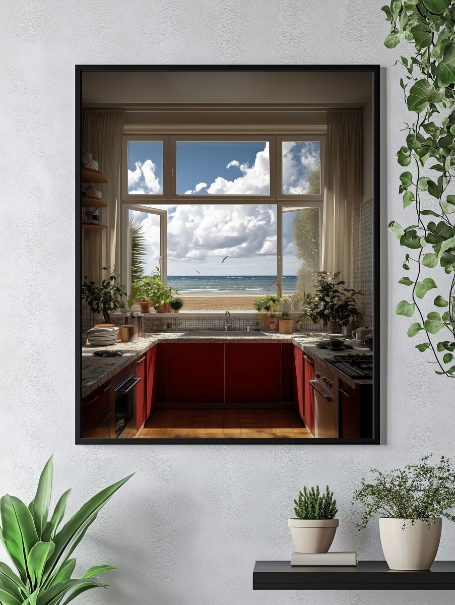 Ocean View Kitchen Photography Poster. — room view 4