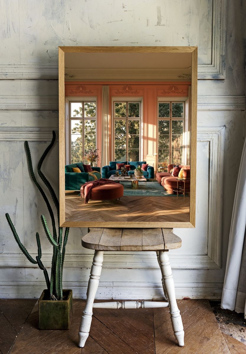Sunlit Parisian Salon Photography Poster. — room view 1