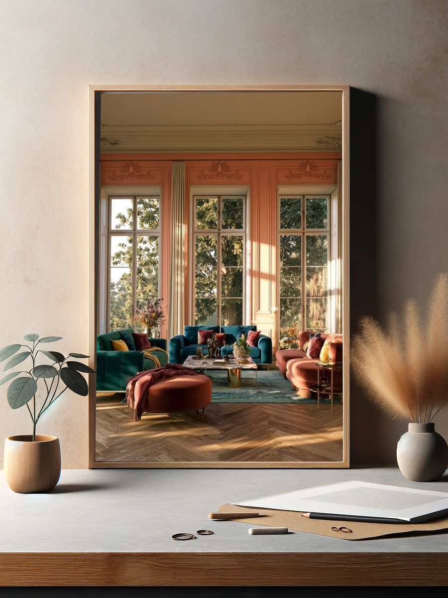 Sunlit Parisian Salon Photography Poster. — room view 2