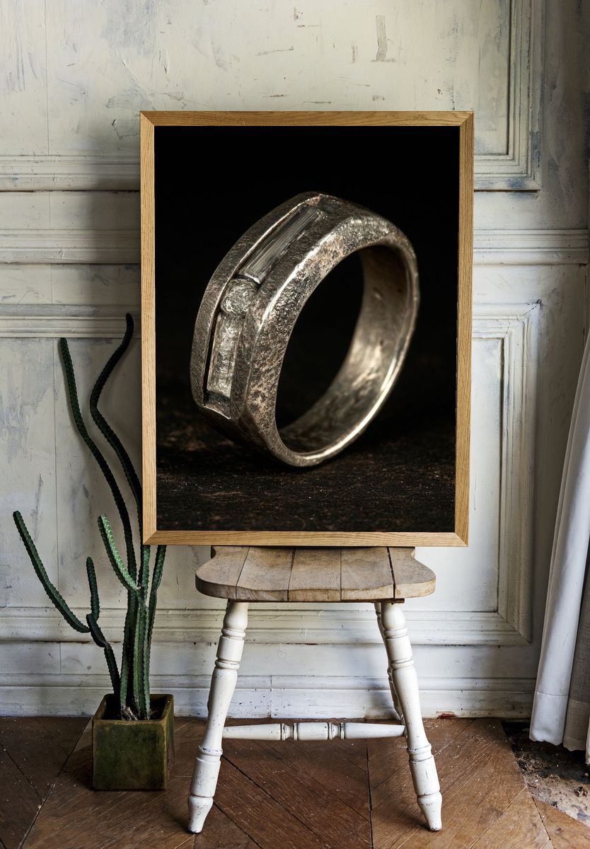 Silver Ring Photography Poster. room preview