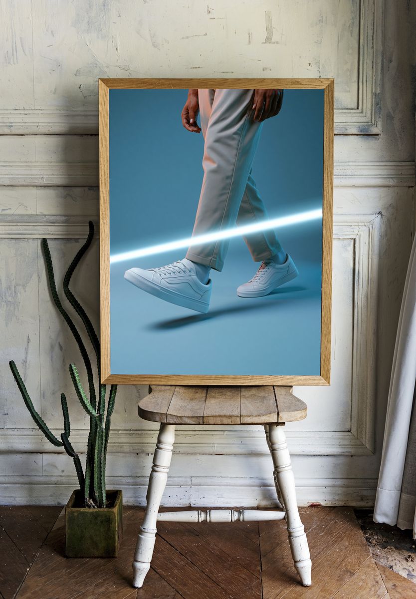 White Sneakers Streetwear Photography Poster. — room view 1