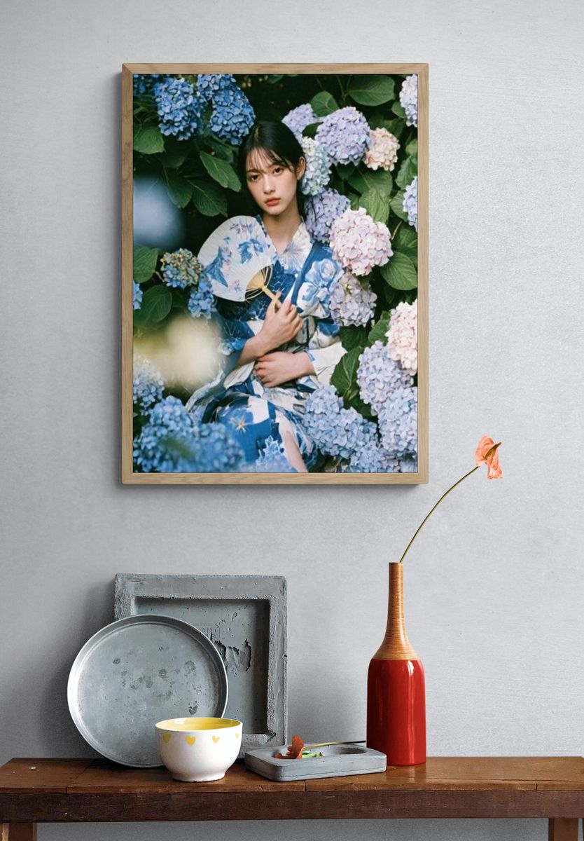 Hydrangea Portrait Photography Poster. — room view 3