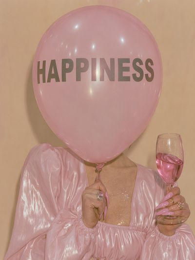 Happiness Balloon Portrait Print. poster