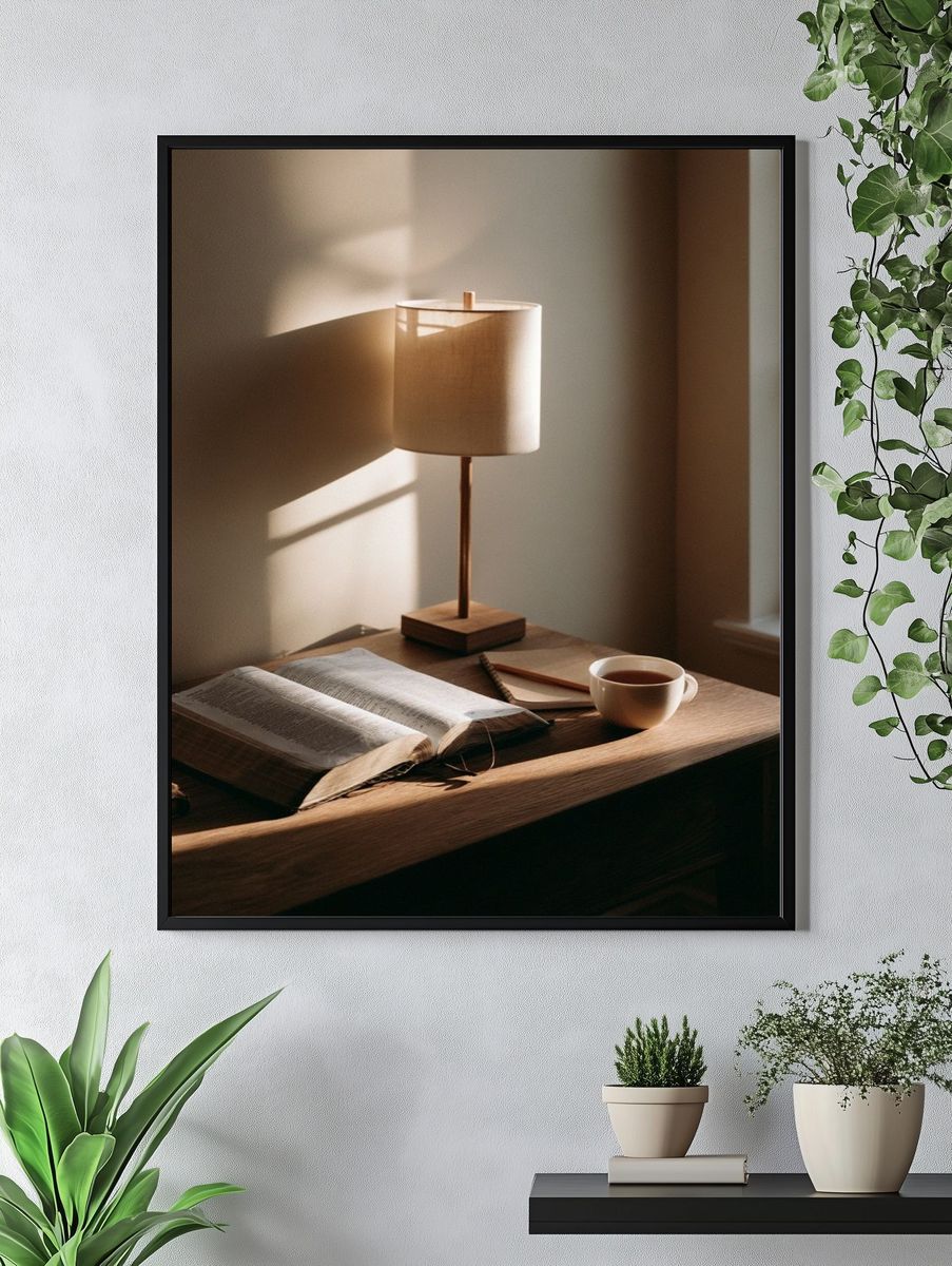Cozy Reading Nook Photography Poster. — room view 4