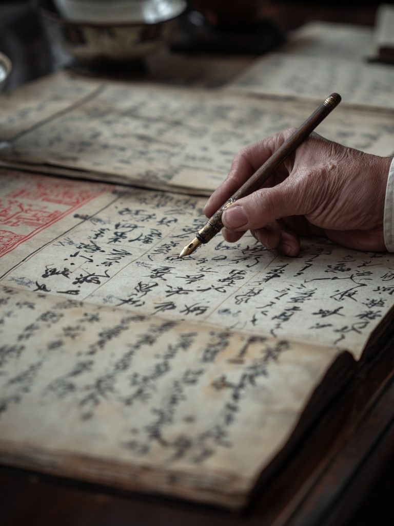 Calligraphy Manuscript Photography Poster. poster detail