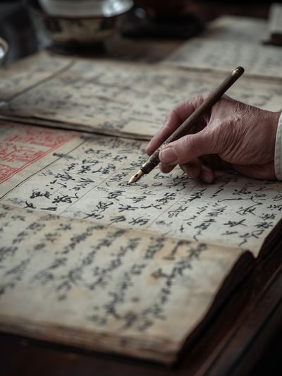 Calligraphy Manuscript Photography Poster. poster