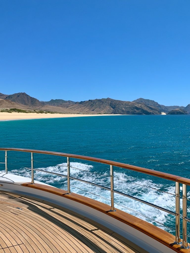 Luxury Yacht Coastal View Poster. poster detail