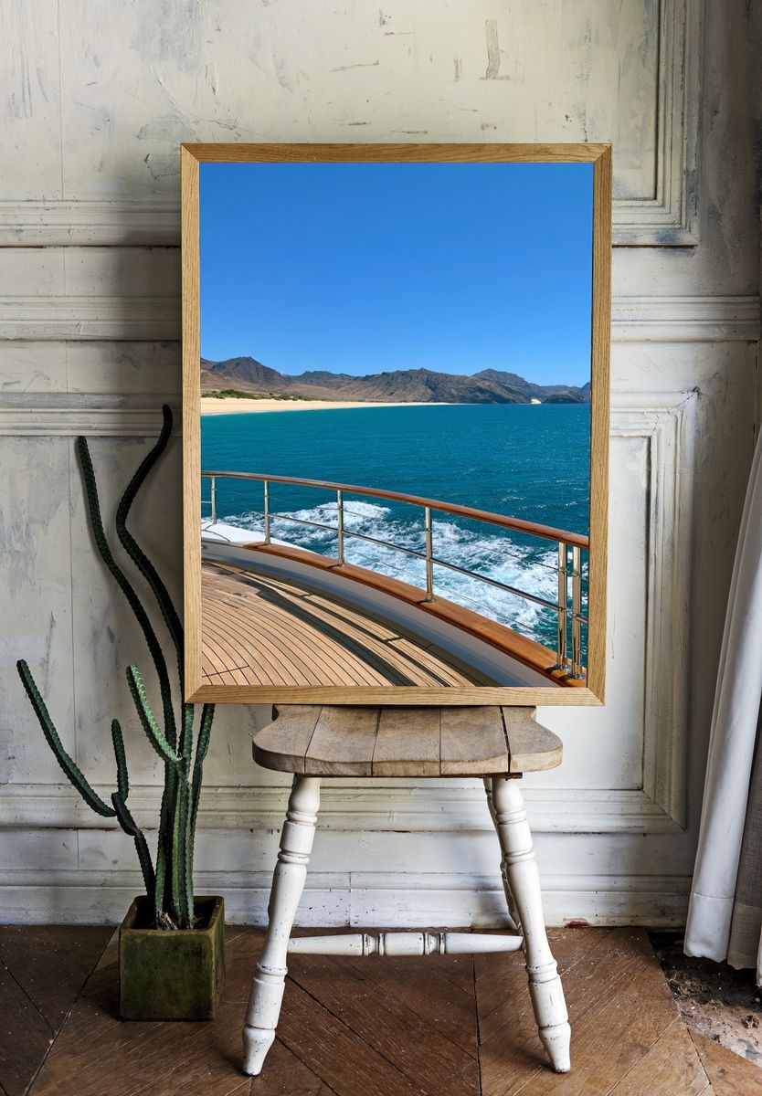 Luxury Yacht Coastal View Poster. — room view 1