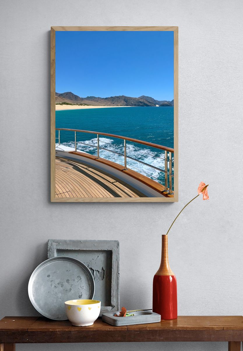 Luxury Yacht Coastal View Poster. — room view 3