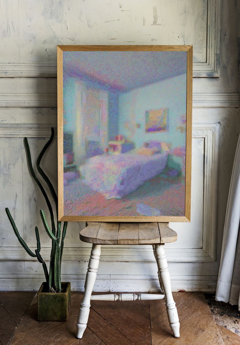 Dreamy Bedroom Interior Photography Poster. — room view 1