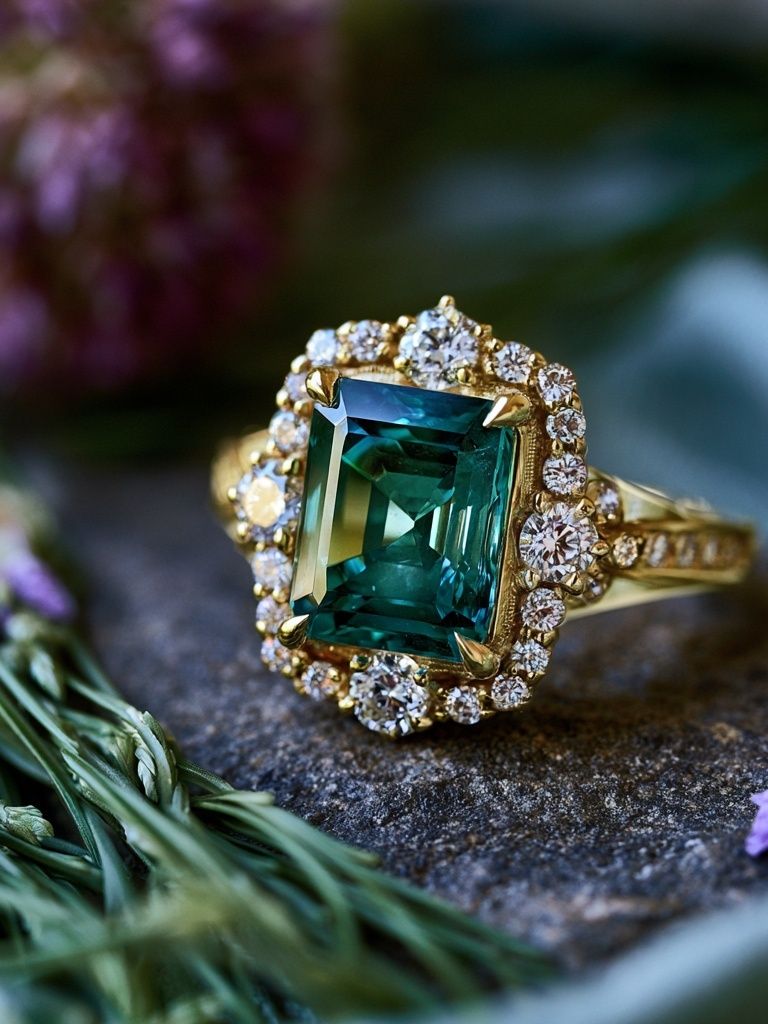 Emerald Halo Ring Photography Poster. poster — photography art