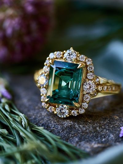 Emerald Halo Ring Photography Poster.