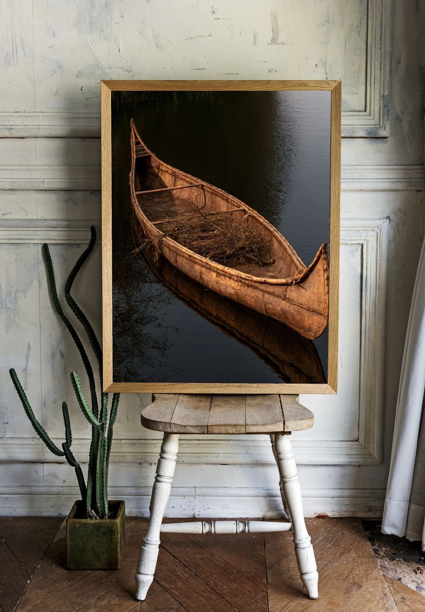 Canoe on Still Water Poster. — room view 1
