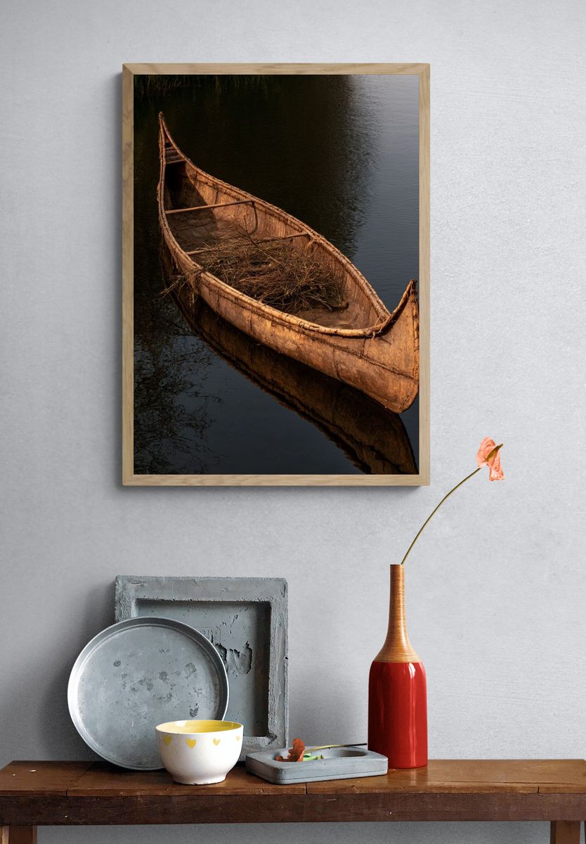Canoe on Still Water Poster. — room view 3