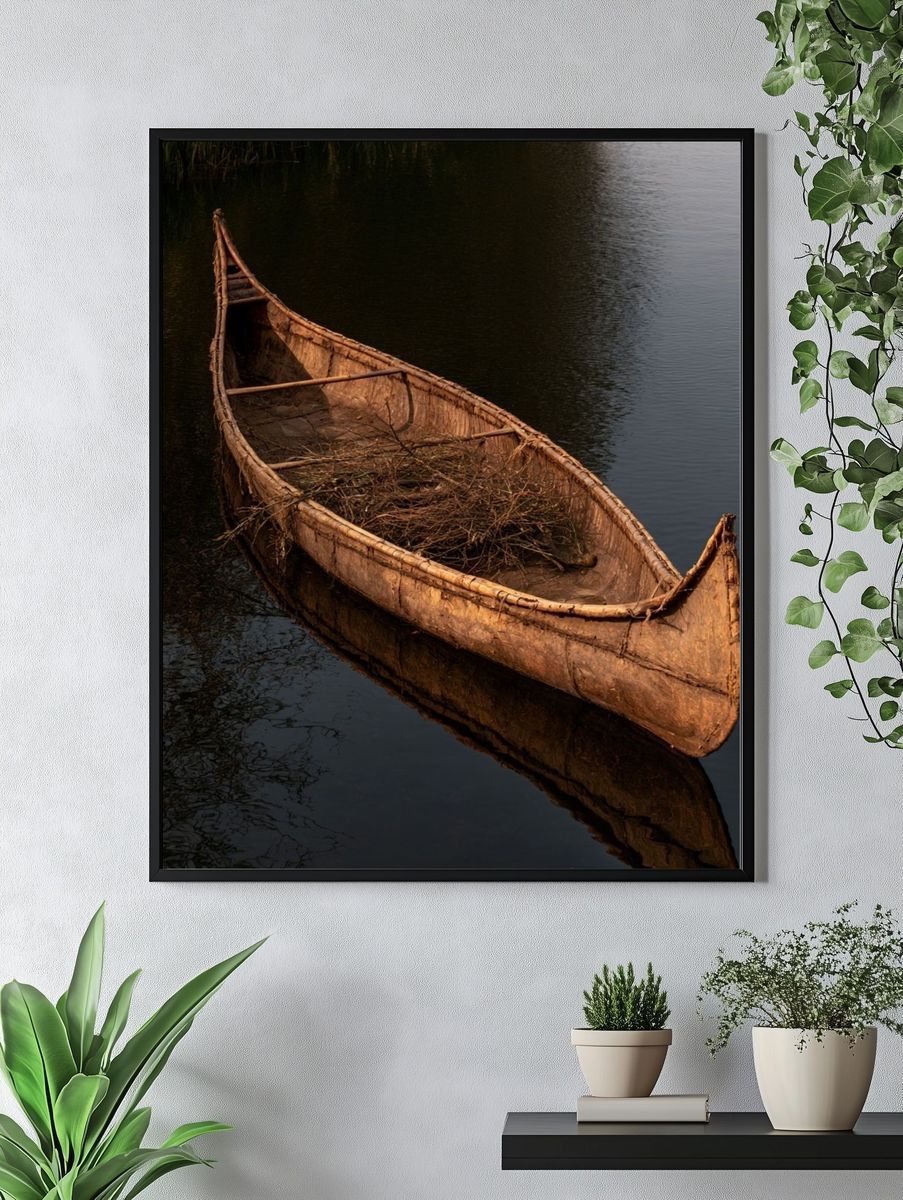 Canoe on Still Water Poster. — room view 4
