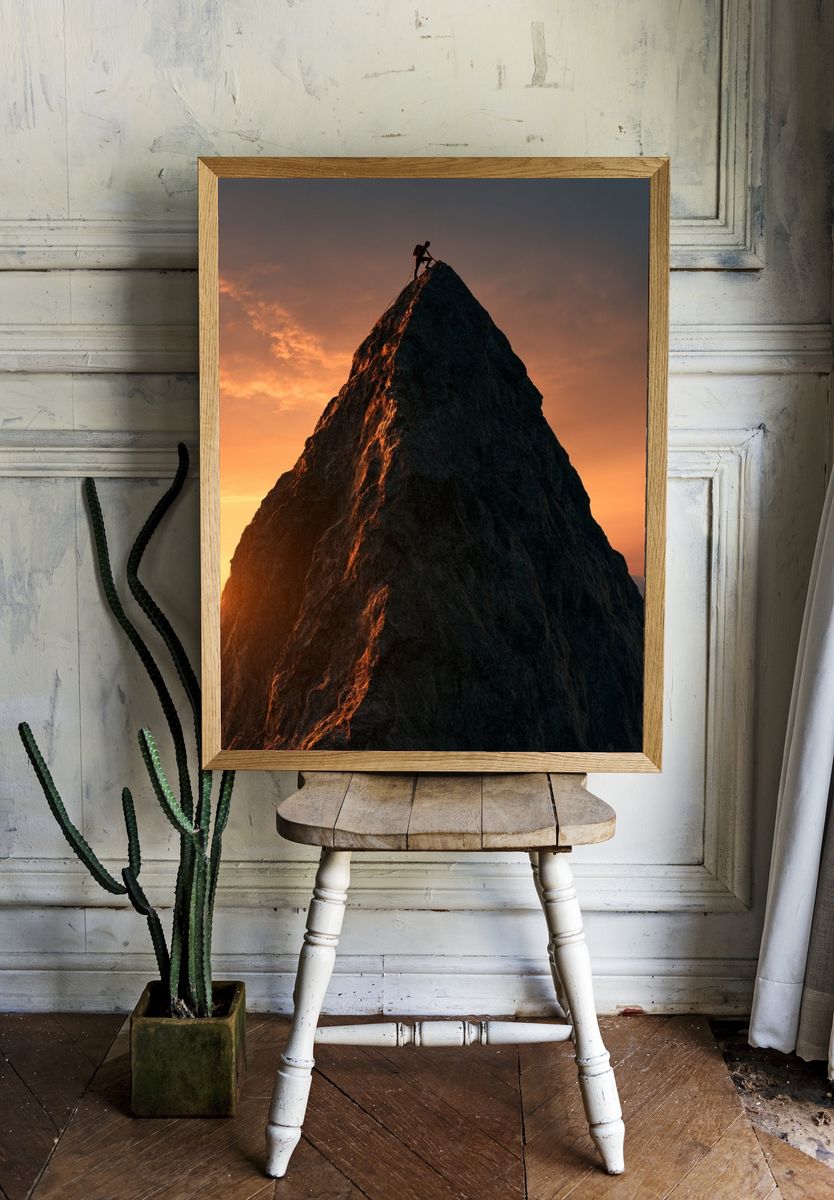 Alpine Climber at Sunset Photography Poster. room preview
