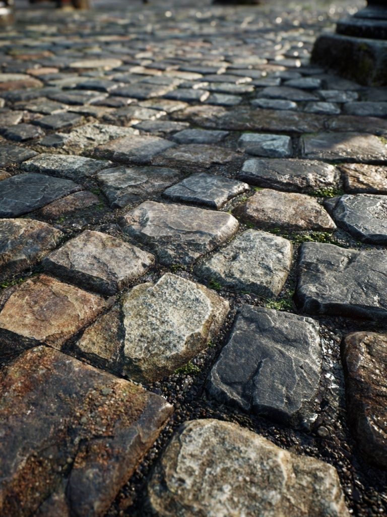 Cobblestone Path Photography Poster. poster detail