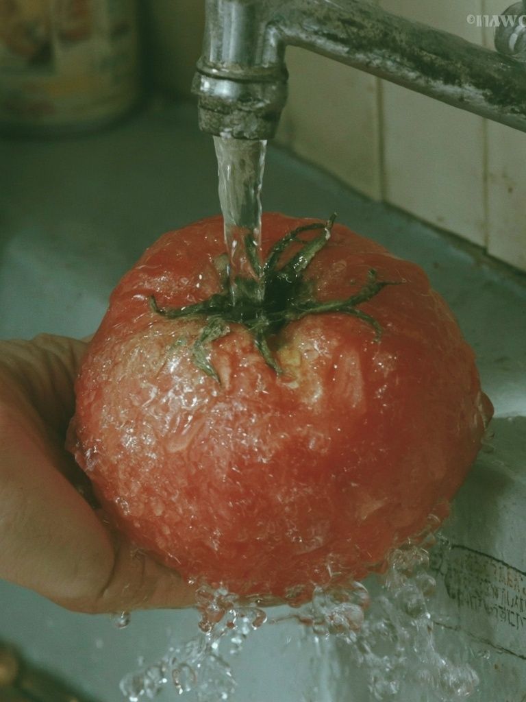 Washing Tomato Photography Print. poster — photography art