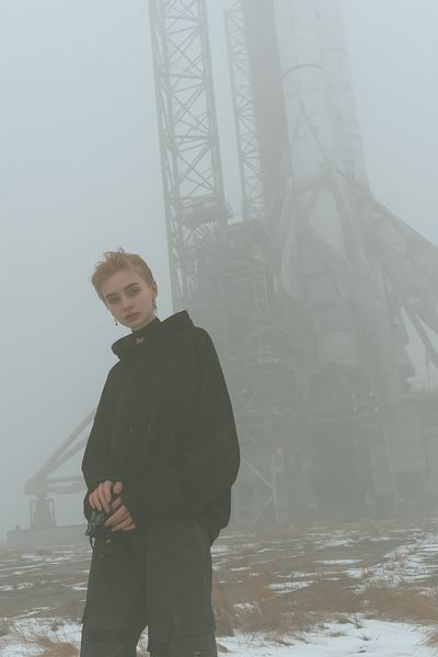 Foggy Industrial Portrait Poster. poster