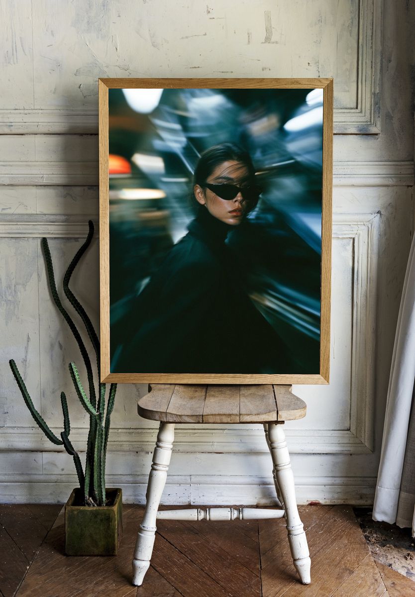 Cyberpunk Portrait Photography Poster. room preview