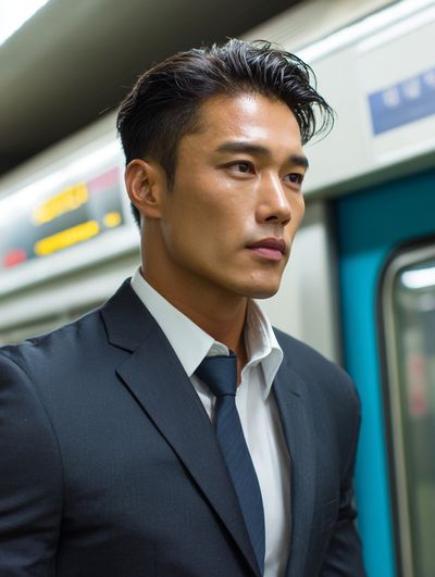 Subway Commuter Portrait Photography Poster. poster