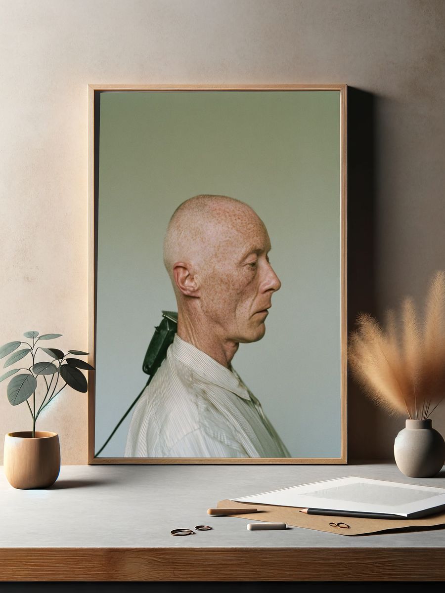 Bald Profile Portrait Print. — room view 2