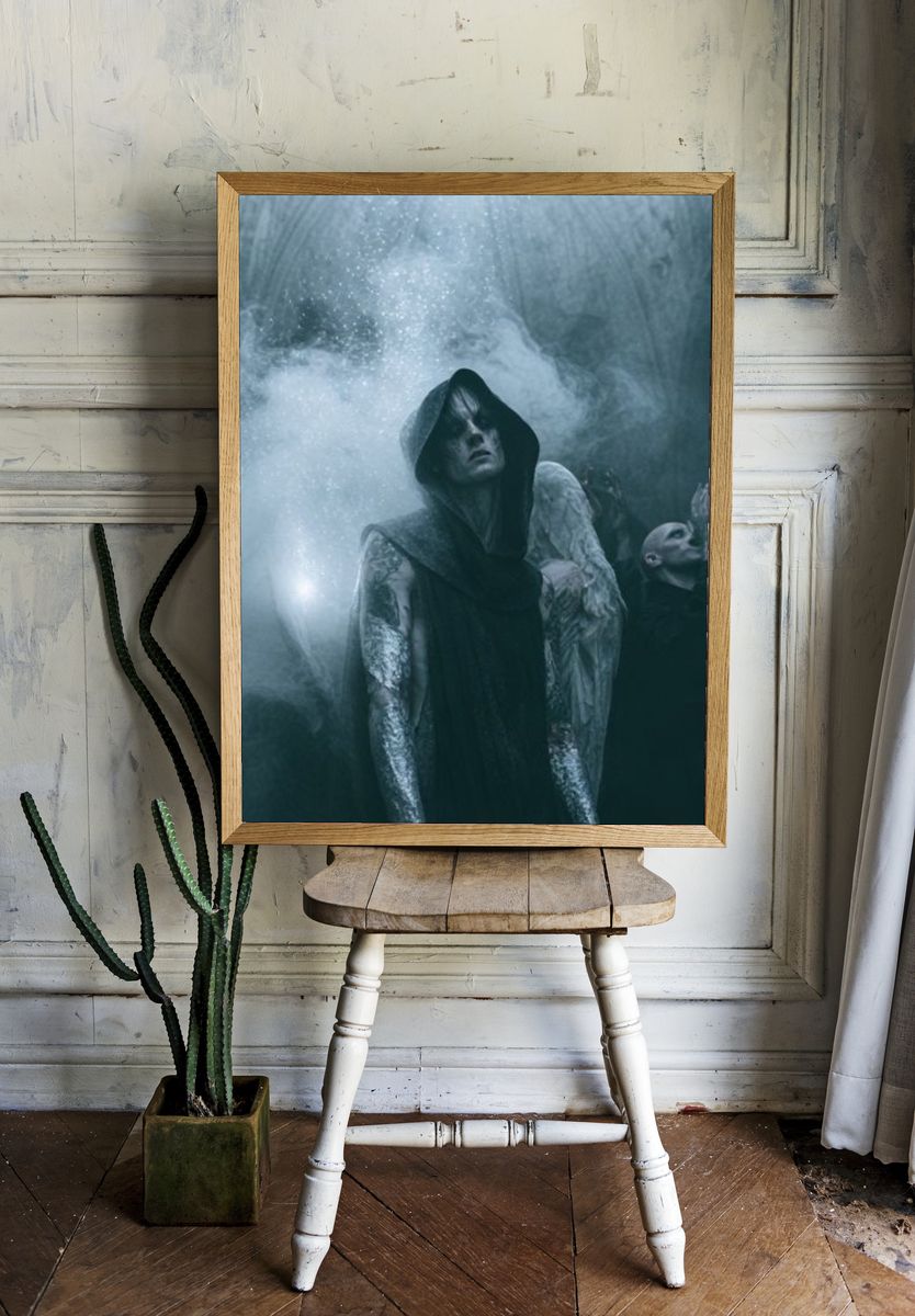 Dark Hooded Figures Photography Poster. — room view 1