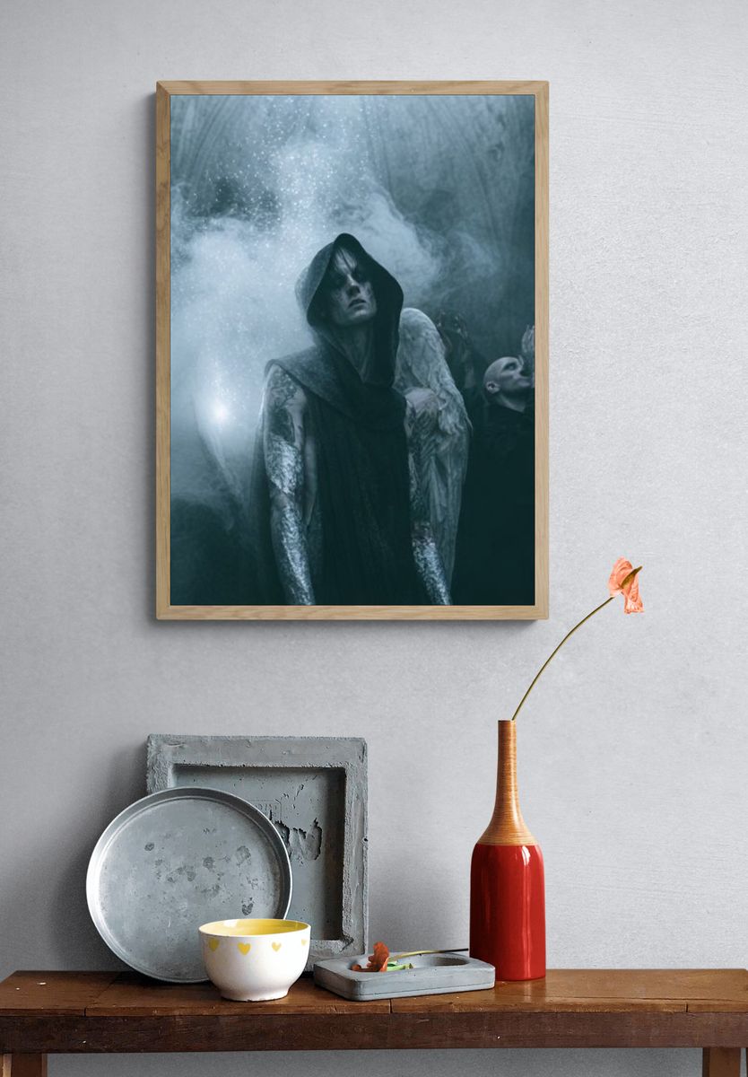 Dark Hooded Figures Photography Poster. — room view 3