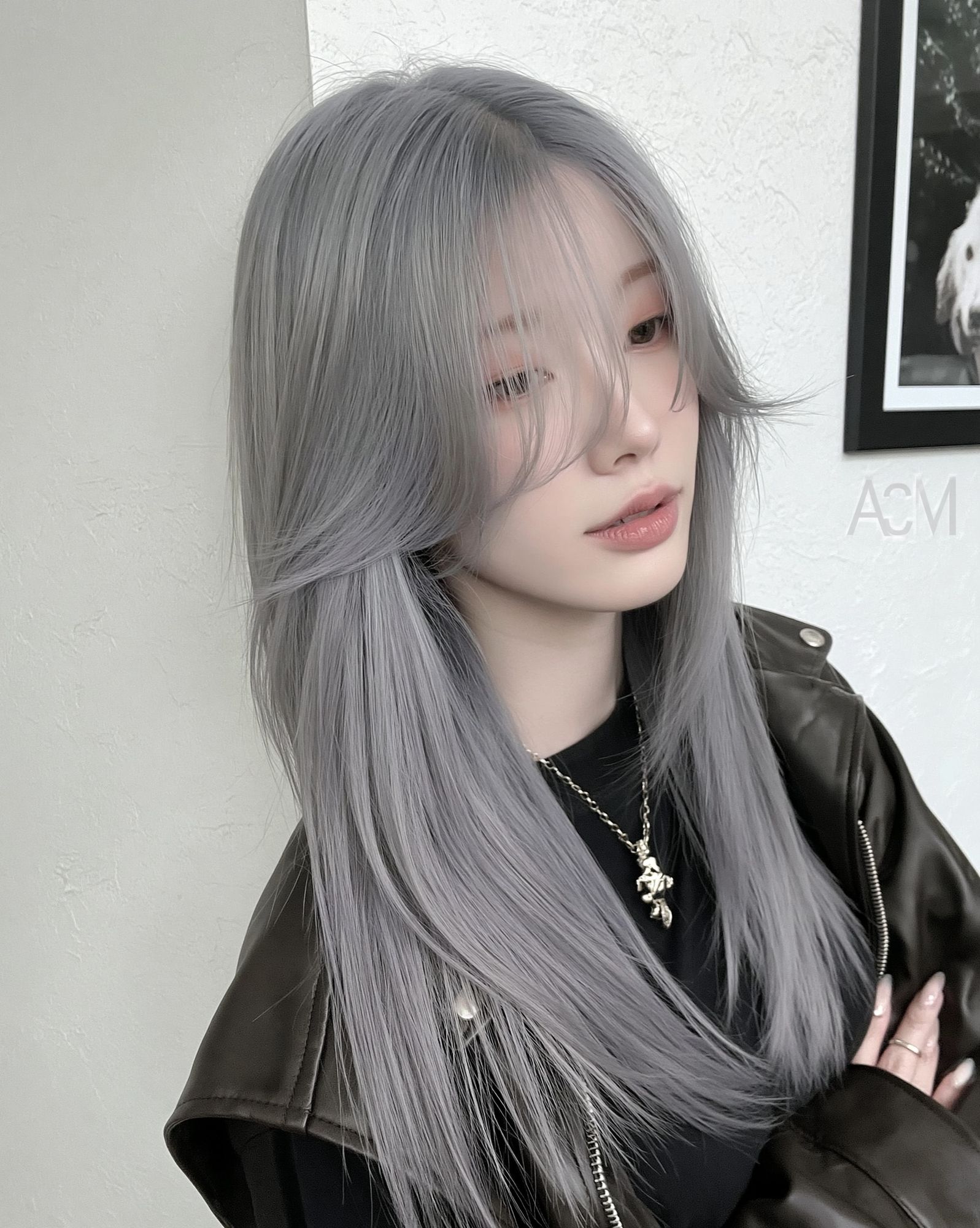 Silver Hair Portrait Photography Poster. poster detail