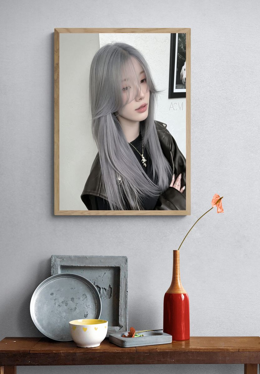 Silver Hair Portrait Photography Poster. — room view 3