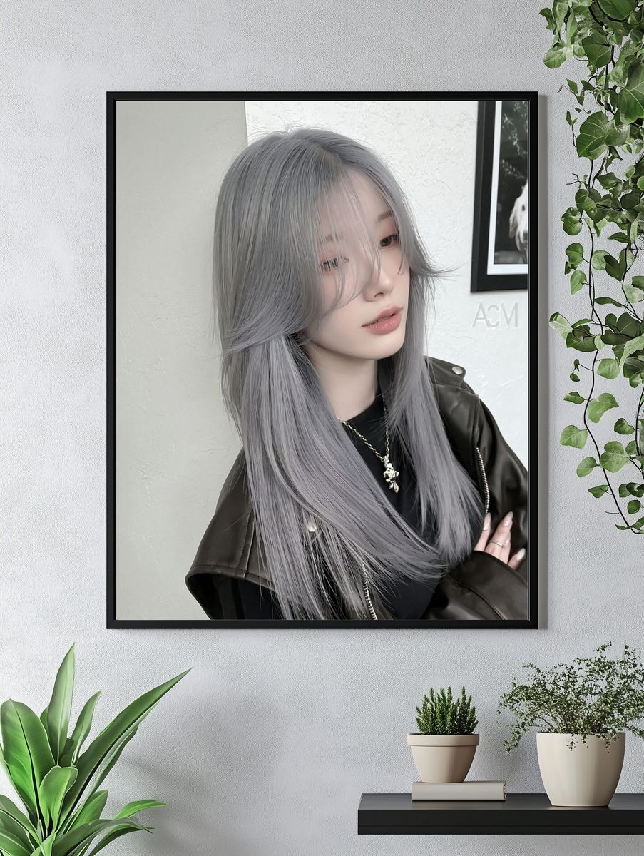Silver Hair Portrait Photography Poster. — room view 4