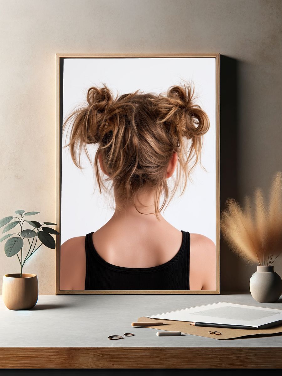 Messy Bun Portrait Photography Poster. — room view 2