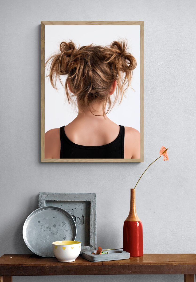 Messy Bun Portrait Photography Poster. — room view 3