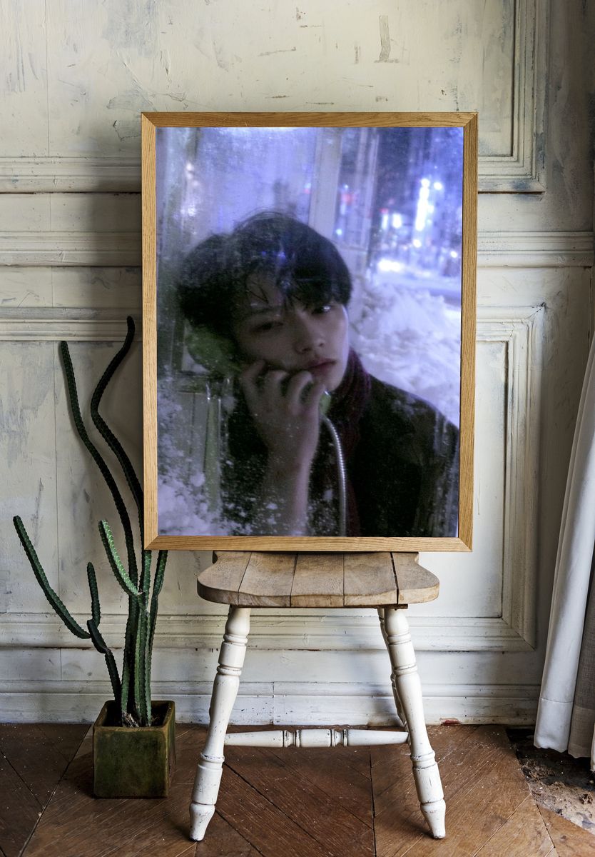 Moody Window Portrait Print. room preview