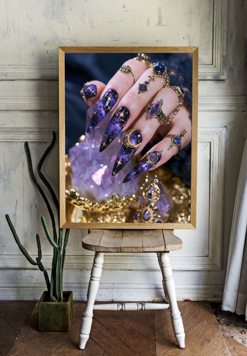 Celestial Nail Art Photography Poster. — room view 1