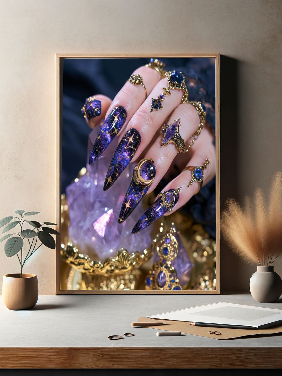 Celestial Nail Art Photography Poster. — room view 2