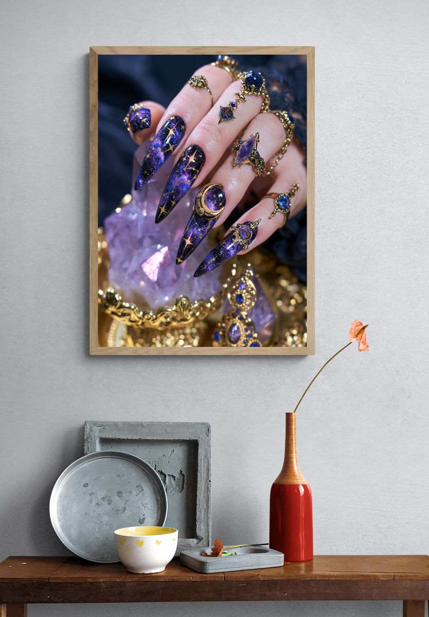 Celestial Nail Art Photography Poster. — room view 3